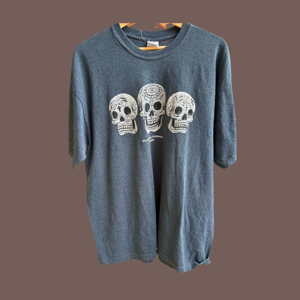 Gildan Skull Graphic Tee | Gray | Size XL | Vintage
